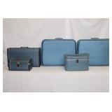 5 pcs Old Blue Luggage
