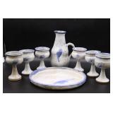 Studio Pottery Set-Pitcher, Goblets, and Tray