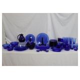 Assorted Blue Glass  Dinnerware