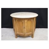Round End Table w/Marble Top