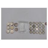 Troy oz Silver, Silver Quarters & Dimes, V Nickel