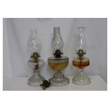 3 Old Kerosene  Lamps
