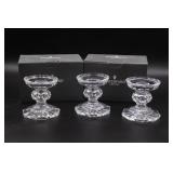3 Waterford "Bedford" Footed Pillar Candle holders