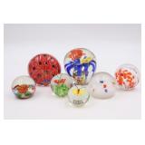 7 Vintage Glass paperweights