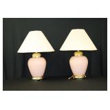 Pair of Pink Ginger Jar Style Lamps