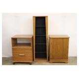 Media Shelf, Storage Cabinet, Wood Hamper