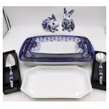 Blue & White Casseroles, Serving items, Rabbits