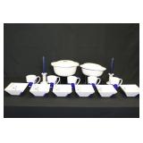 Blue & White Casseroles, Cups & Bowls