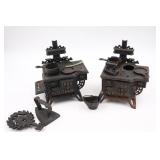 2 Toy Cast Iron Stoves