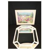 Framed Print & White Framed Mirror