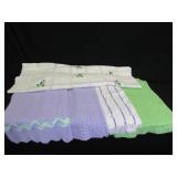 5 afghans- White, Purple, Green