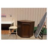 Corner Cabinet, Chair, Wood Ironing Board