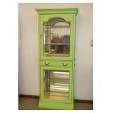Green Display Cabinet with Adjustable Shelves