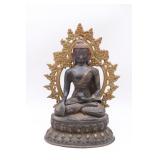 Metal Seated Asian Buddha