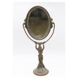 Art Nouveau Cast Figural Dresser  Mirror 17"