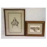 Herbert Fink Praying Man and Old Main SIU