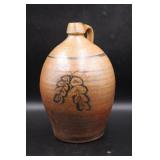 Ceramic Jug Crossed Leaf Design 15"H