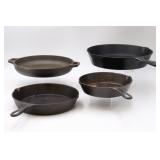 3 Cast iron Skillets & Casserole