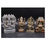 4 Hindu Elephant God Ganesha Statues