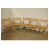 5 Wood Folding chairs