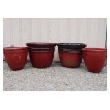 4 Resin Flower Pots