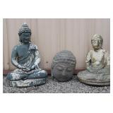 Concrete & Resin Asian Buddhas NOT PERFECT