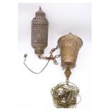 2 Hanging Brass Moroccan Lamps