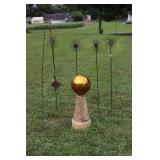 Gazing Ball - 4 Flowers - Yard Decor