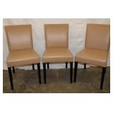 3 Tan Upholstered Chairs