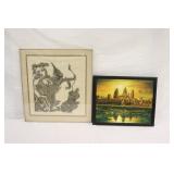 Asian Artwork, Painting & Charcoal Rub