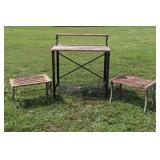 Potting Bench & 2 Outdoor Tables