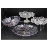 Mikasa Fish Bowl & Platter, Satin & Clear Glass