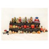 Wood Nesting Dolls, Wood Apple Miniature Tea Sets