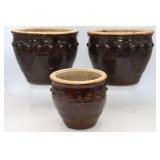 8 & 9" Glazed Flower Pots
