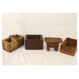 Wooden Boxes & Stool