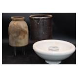 Crock Jars, Vintage Water Fountain (no hardware)