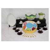 Cups & Saucers, Covered Pitcher, Console Bowl