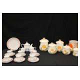 Retro Mushroom Canister Set & Tea Set