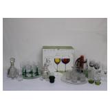Wine Glasses, Decanters, Trays, Candle holders