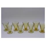 8 Amber Madrid Cone Footed Juice Tumblers