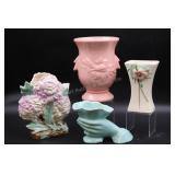 4 McCoy Floral Vases