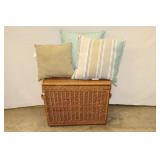 Wicker Basket and Pillows
