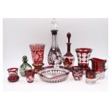 Assorted Cut to Clear Glassware