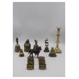 Brass Bells, Napkin Rings, Candlestick