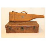 Old Leather Suitcase and Gun Case