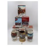 Budweiser Christmas Beer Steins