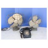 Manning Bowman Model 60 & GE Fans, Rotary Phone