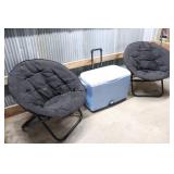 2 Folding Chairs & Cooler