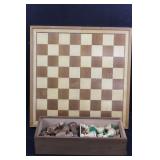 Wood Chess Checkers Set