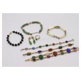 Bracelet, Earrings, Scarab Bracelet, Stone Jewelry